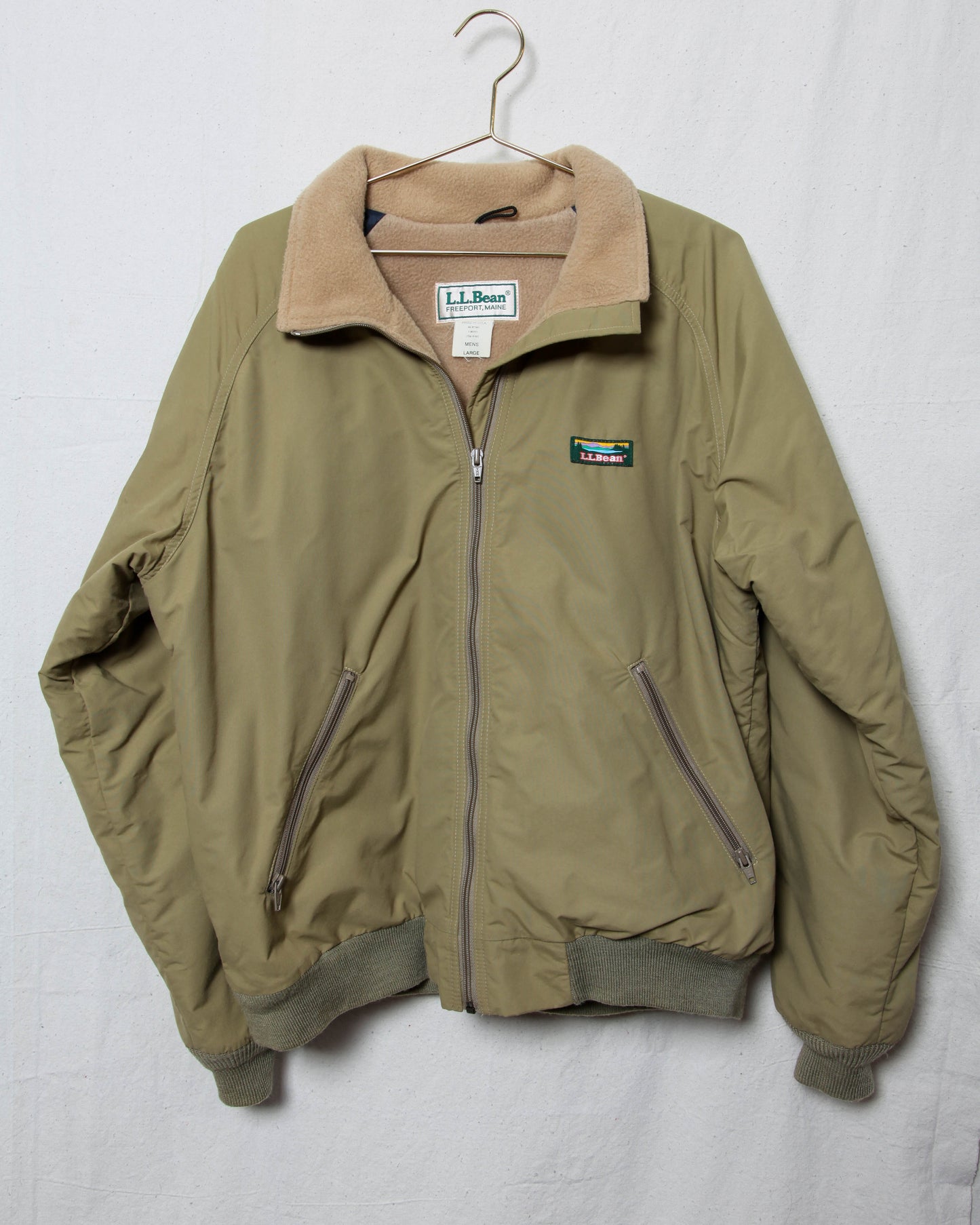 80s Vintage LL Bean fleece-lined bomber jacket