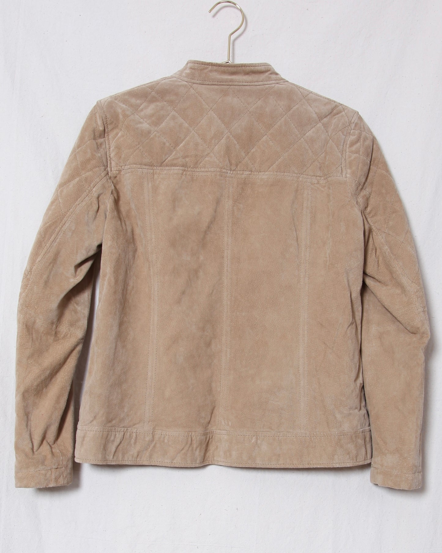 00s Vtg Quilted Suede Moto Jacket $142